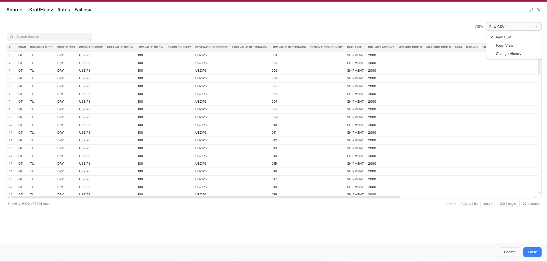 View Source modal