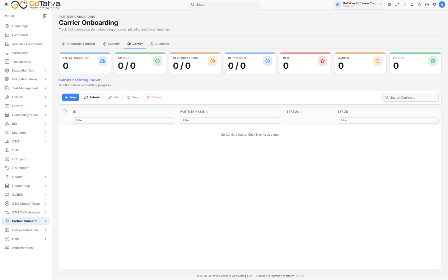 Carrier Onboarding